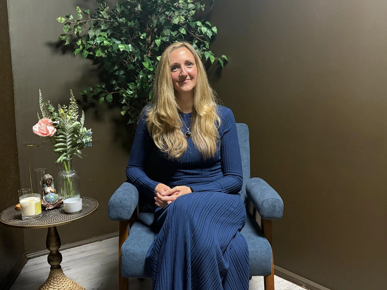 Samantha Bennett, psychotherapist and mediator at Inner Truth Therapies, in her Cardiff practice room